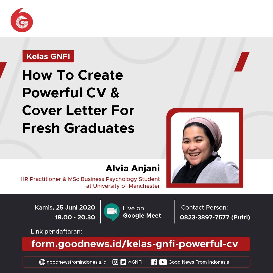 Kelas GNFI: How to Create Powerfull CV & Cover Letter for Fresh Graduates