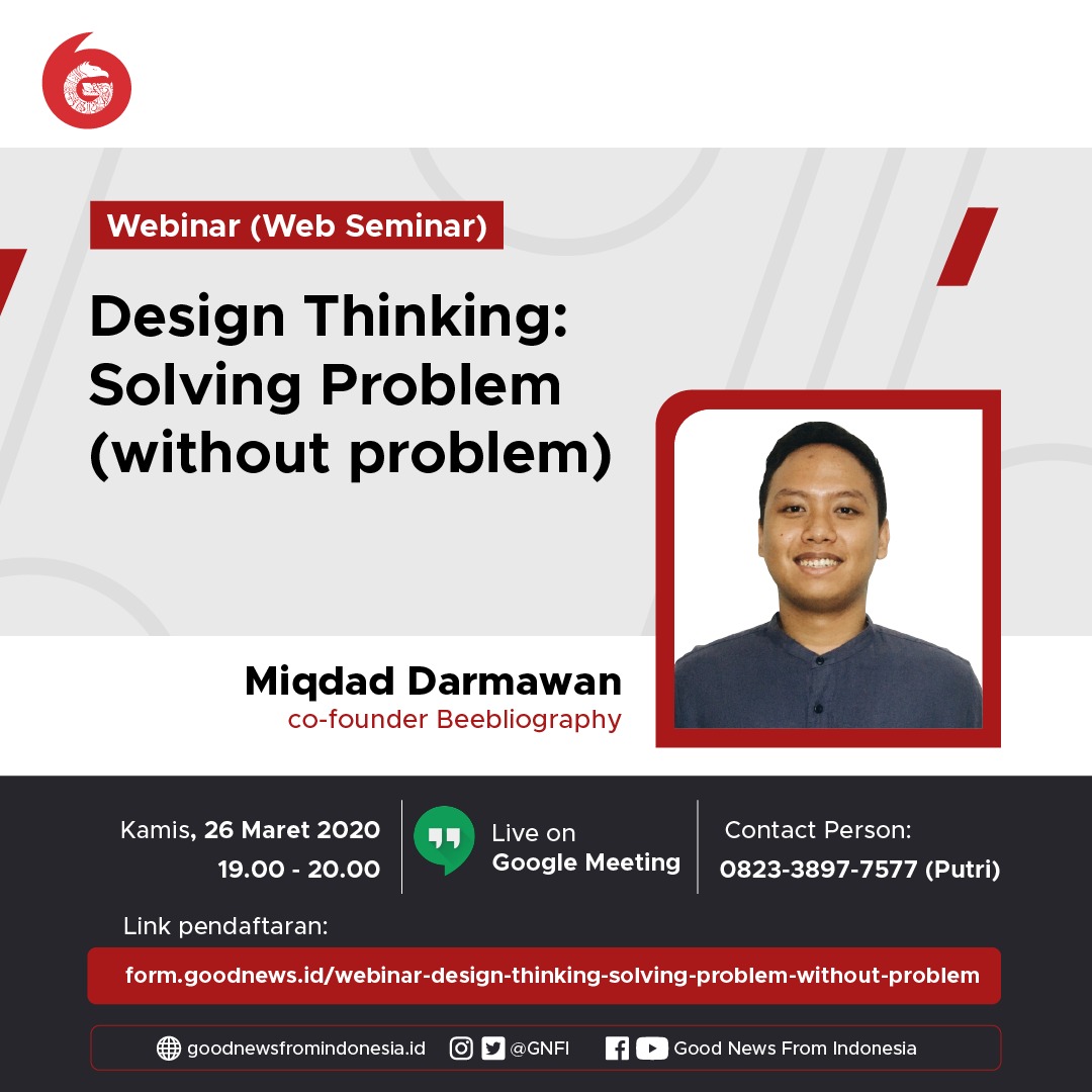 Kelas GNFI: Design Thinking: Solving Problem (without problem)